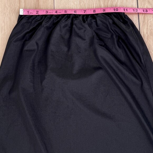 Vintage 80s Wonder Maid Black Petticoat Skirt Lace Trim Slip Medium / Whimsigoth - Picture 6 of 12